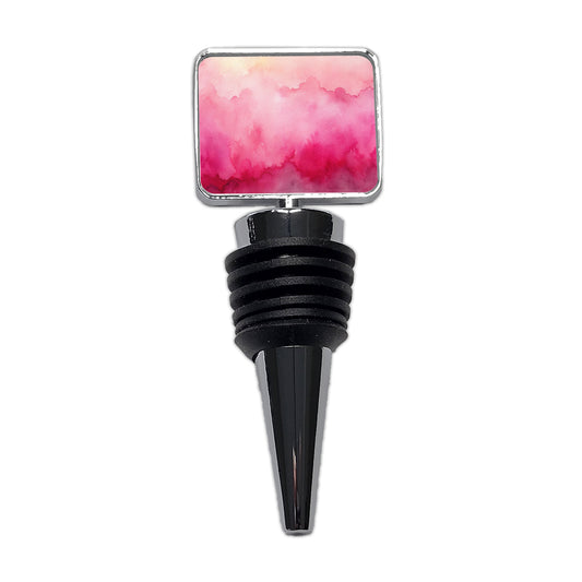 Pink Ombre Watercolor Wine Bottle Stopper