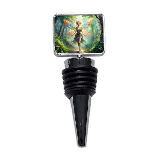 Pixie Fairy Forest Fantasy Beautiful Watercolor Wine Bottle Stopper