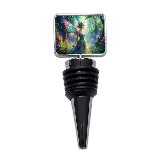 Pixie Fairy Forest Fantasy Watercolor Design Wine Bottle Stopper