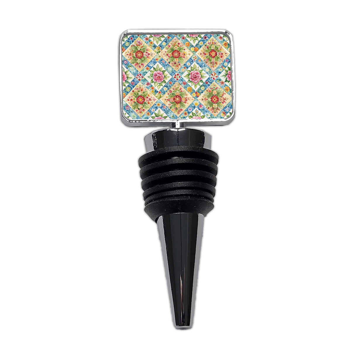 Quilt Floral Pattern Quilter Sewing Wine Bottle Stopper