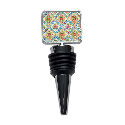 Quilt Floral Pattern Quilter Sewing Wine Bottle Stopper