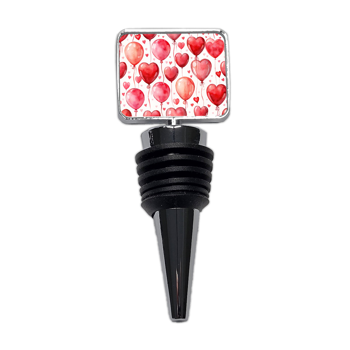 Red Balloons Hearts Watercolor Love Anniversary Wine Bottle Stopper