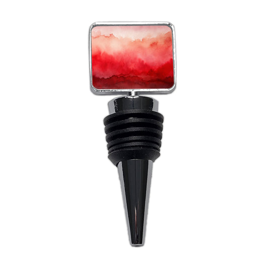 Red Ombre Watercolor Wine Bottle Stopper
