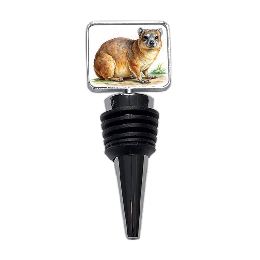 Rock Hyrax Dassie Watercolor Wine Bottle Stopper