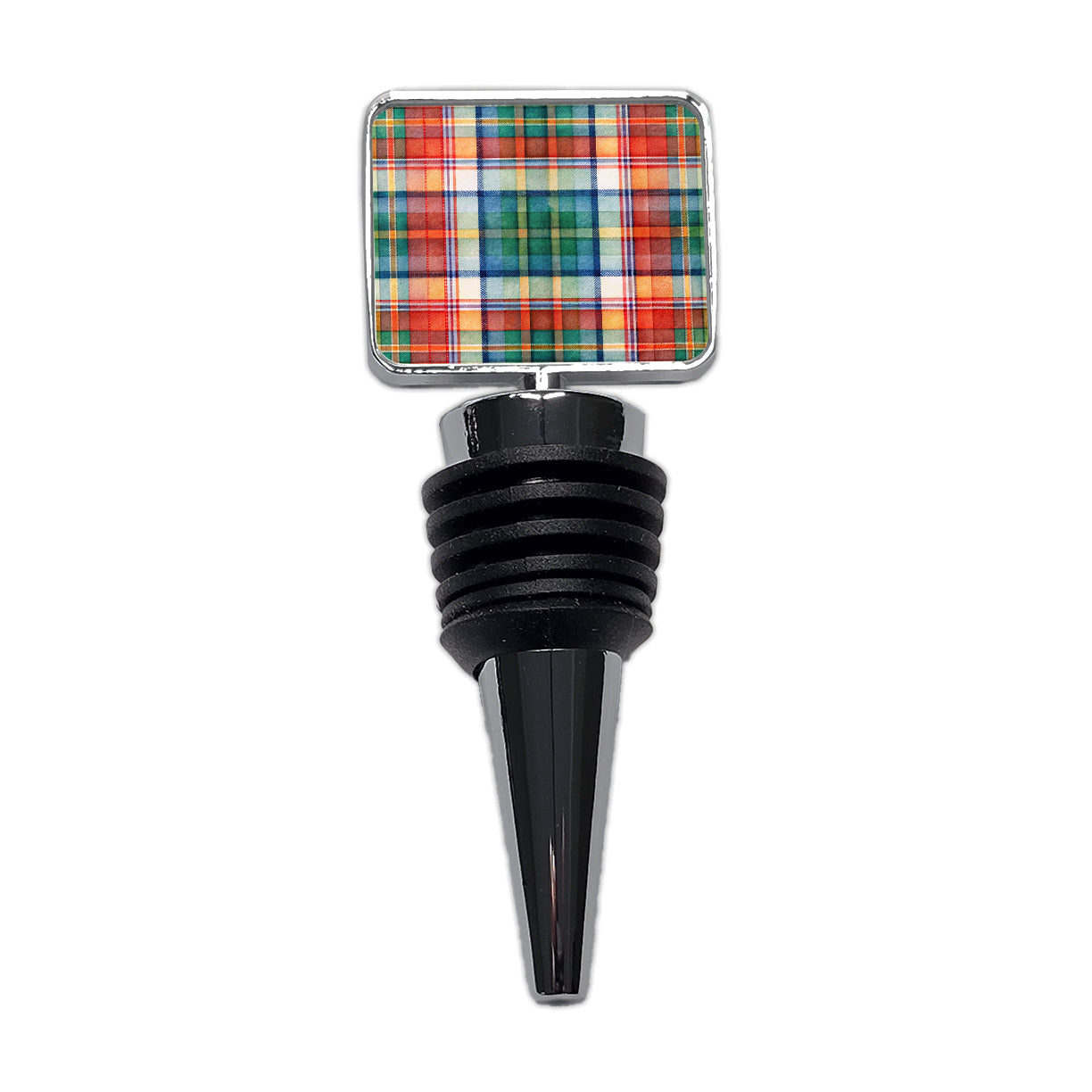 Tartan Plaid Watercolor Wine Bottle Stopper