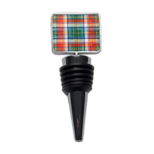 Tartan Plaid Watercolor Wine Bottle Stopper