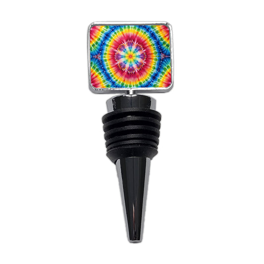 Tie Dye Pattern Watercolor Wine Bottle Stopper