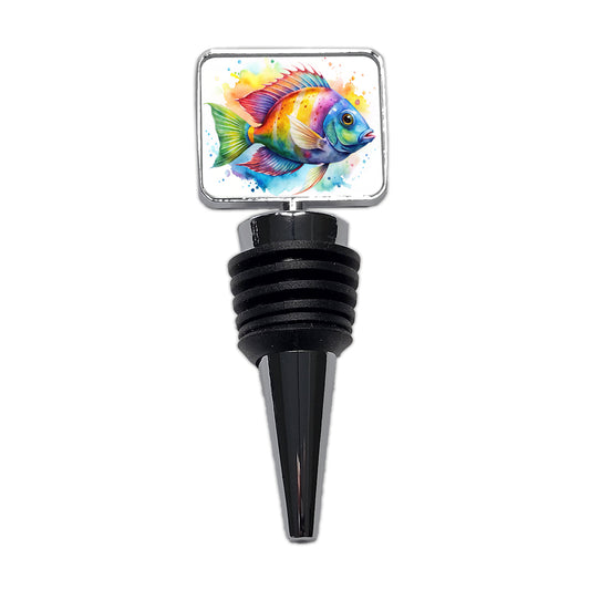Tropical Fish Watercolor Design Wine Bottle Stopper