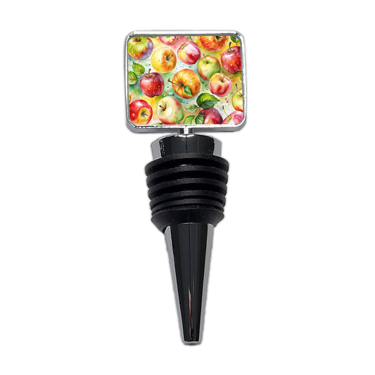 Apples Fruit Watercolor Wine Bottle Stopper
