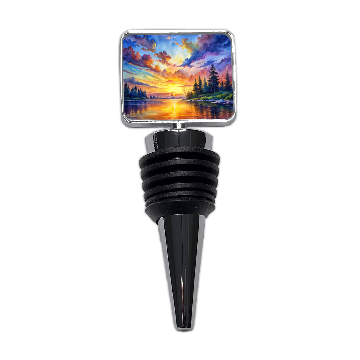 Beautiful Sunrise Watercolor Wine Bottle Stopper