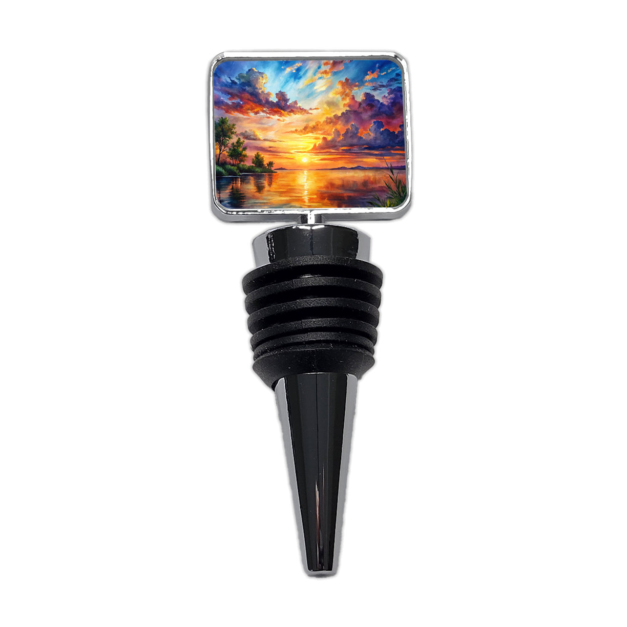 Beautiful Sunset Watercolor Wine Bottle Stopper
