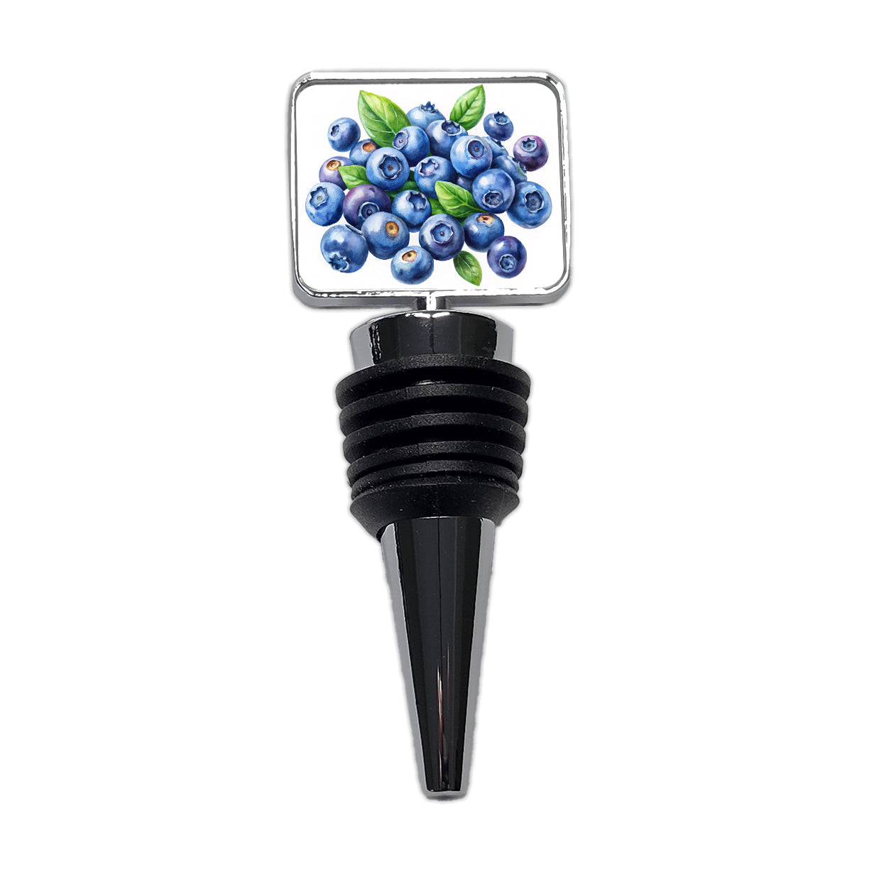 Blueberries Fruit Watercolor Wine Bottle Stopper