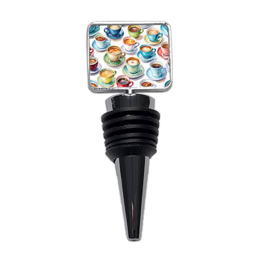 Bunch Of Coffee Cups Wine Bottle Stopper