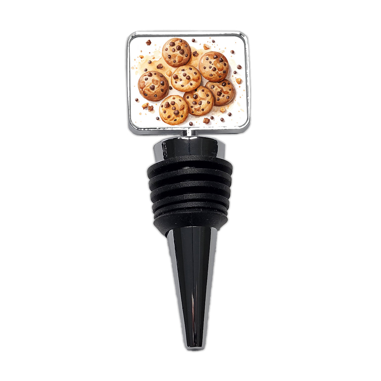 Chocolate Chip Cookies Watercolor Wine Bottle Stopper