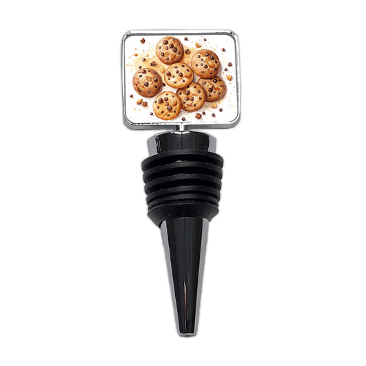 Chocolate Chip Cookies Watercolor Wine Bottle Stopper
