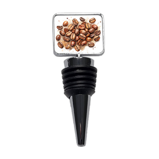 Coffee Beans Watercolor Wine Bottle Stopper