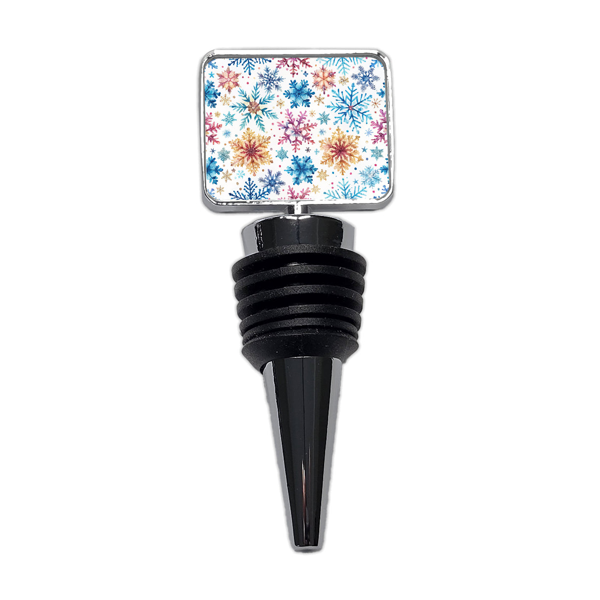 Colorful Snowflakes Winter Wine Bottle Stopper