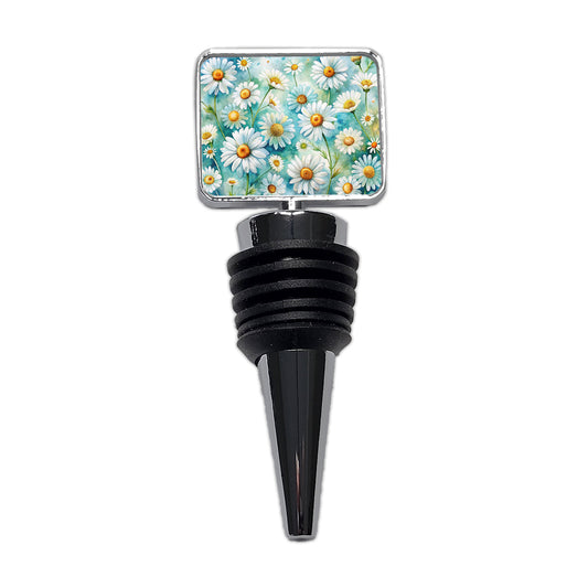 Daisies Daisy Flowers Watercolor Wine Bottle Stopper