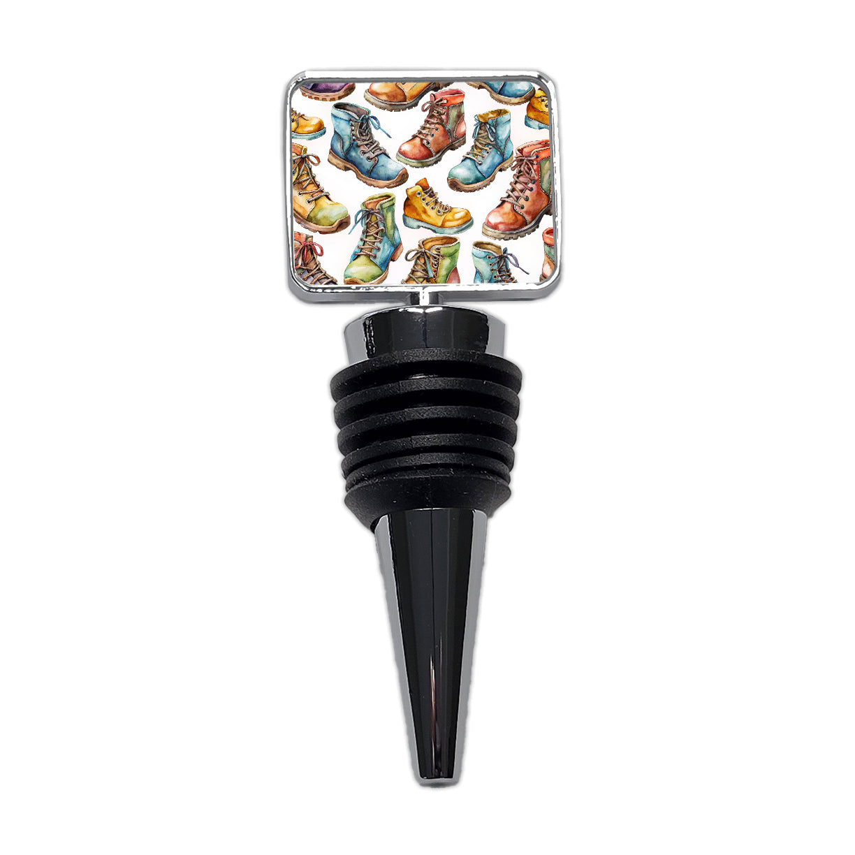 Hiking Boots Hikers Watercolor Wine Bottle Stopper