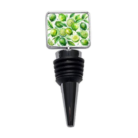 Limes Fruit Watercolor Wine Bottle Stopper