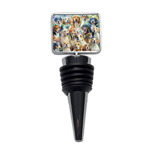 Lots Of Dogs Watercolor Wine Bottle Stopper