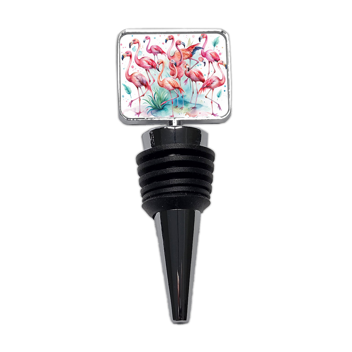 Lots Of Flamingos Watercolor Wine Bottle Stopper
