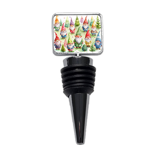 Lots Of Gnomes Watercolor Wine Bottle Stopper