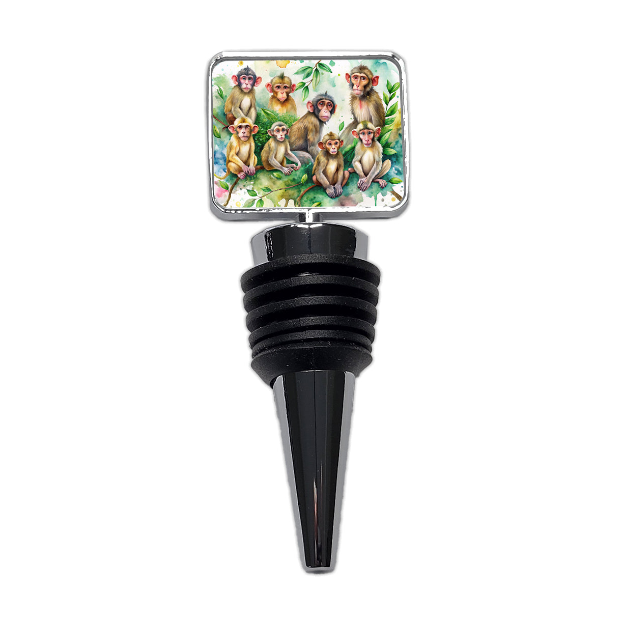 Lots Of Monkeys Watercolor Wine Bottle Stopper