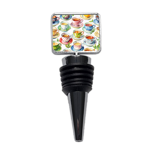 Lots Of Tea Cups Wine Bottle Stopper