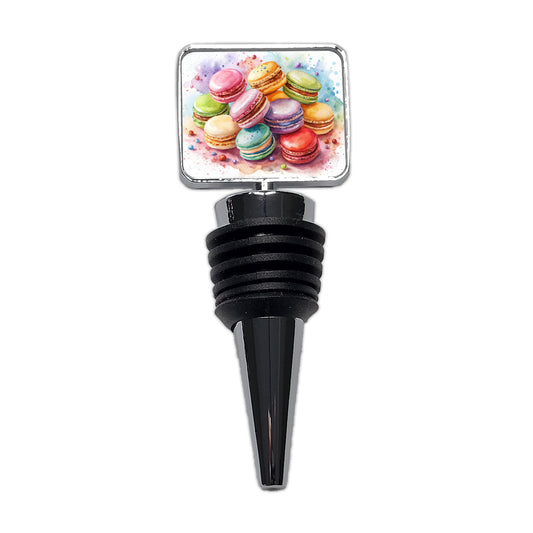 Macaron Cookies Watercolor Wine Bottle Stopper