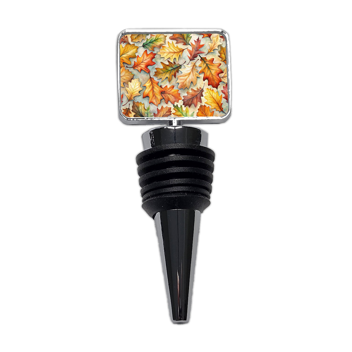 Oak Leaves Watercolor Wine Bottle Stopper