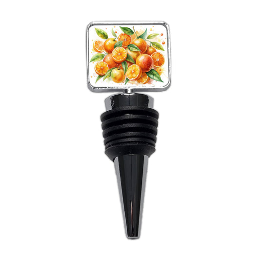 Oranges Fruit Watercolor Wine Bottle Stopper