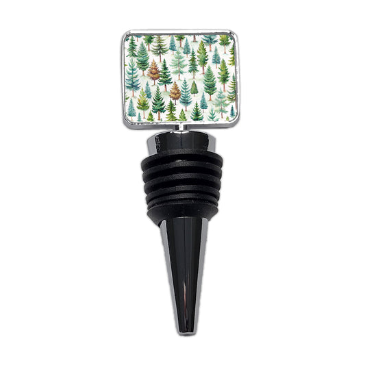 Pine Trees Forest Wine Bottle Stopper
