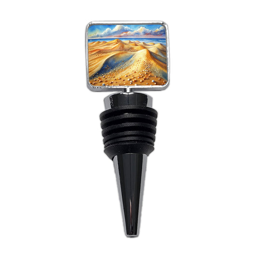 Sandy Desert Mountains Watercolor Wine Bottle Stopper