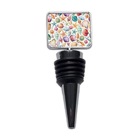Shells Scattered Beach Wine Bottle Stopper