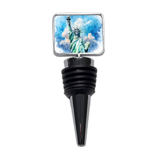 Statue Of Liberty Travel New York Watercolor Wine Bottle Stopper