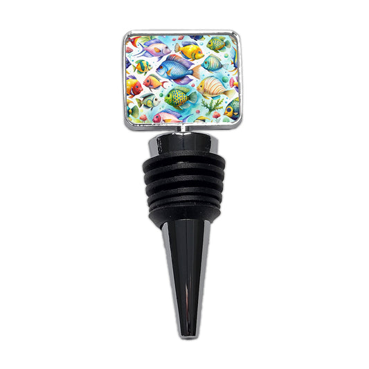 Tropical Fish Swimming Ocean Wine Bottle Stopper