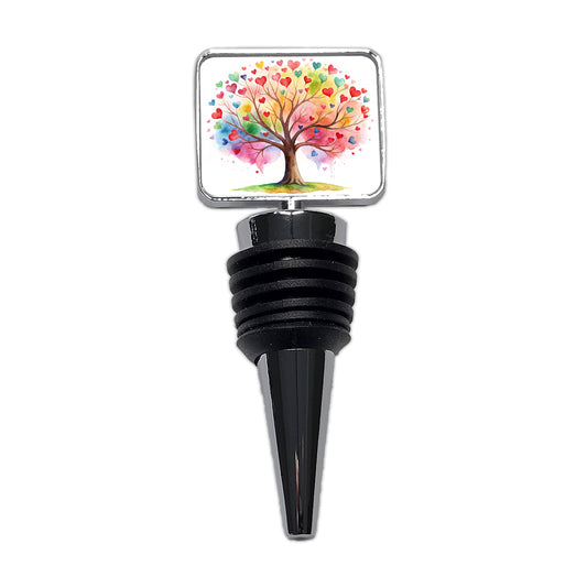 Autism Awareness Acceptance Tree With Hearts Watercolor Wine Bottle Stopper
