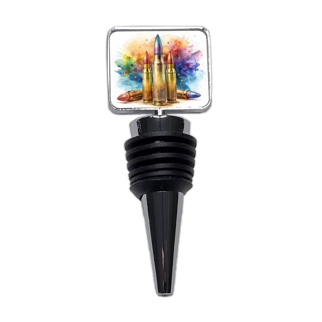 Bullets Watercolor Wine Bottle Stopper