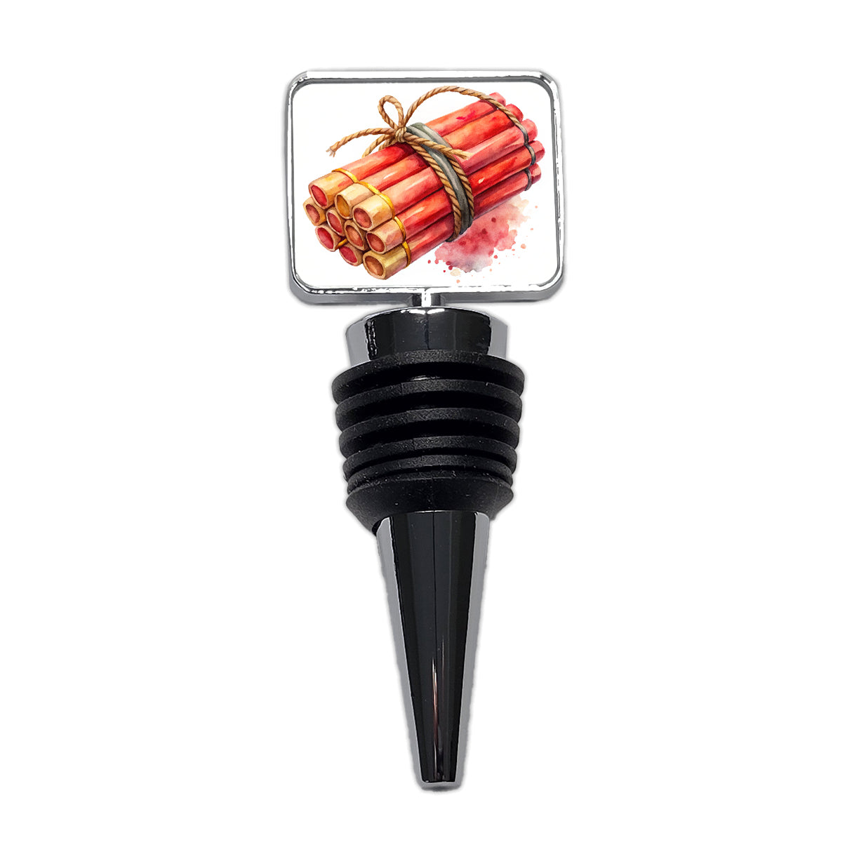 Bundle Of Sticks Of Dynamite Watercolor Wine Bottle Stopper