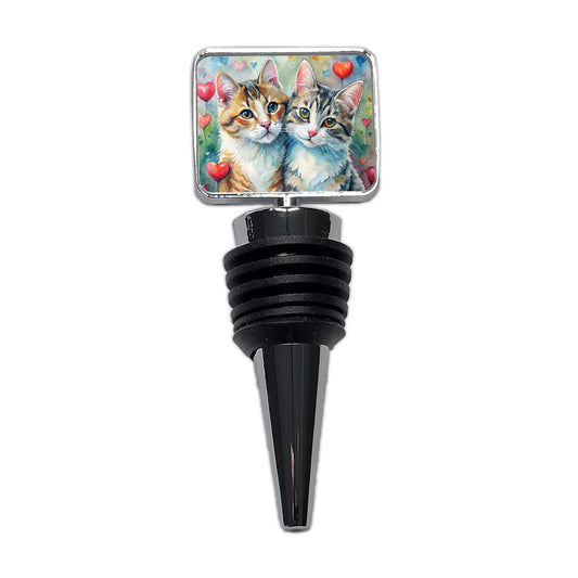 Cats In Love Valentine's Day Wine Bottle Stopper