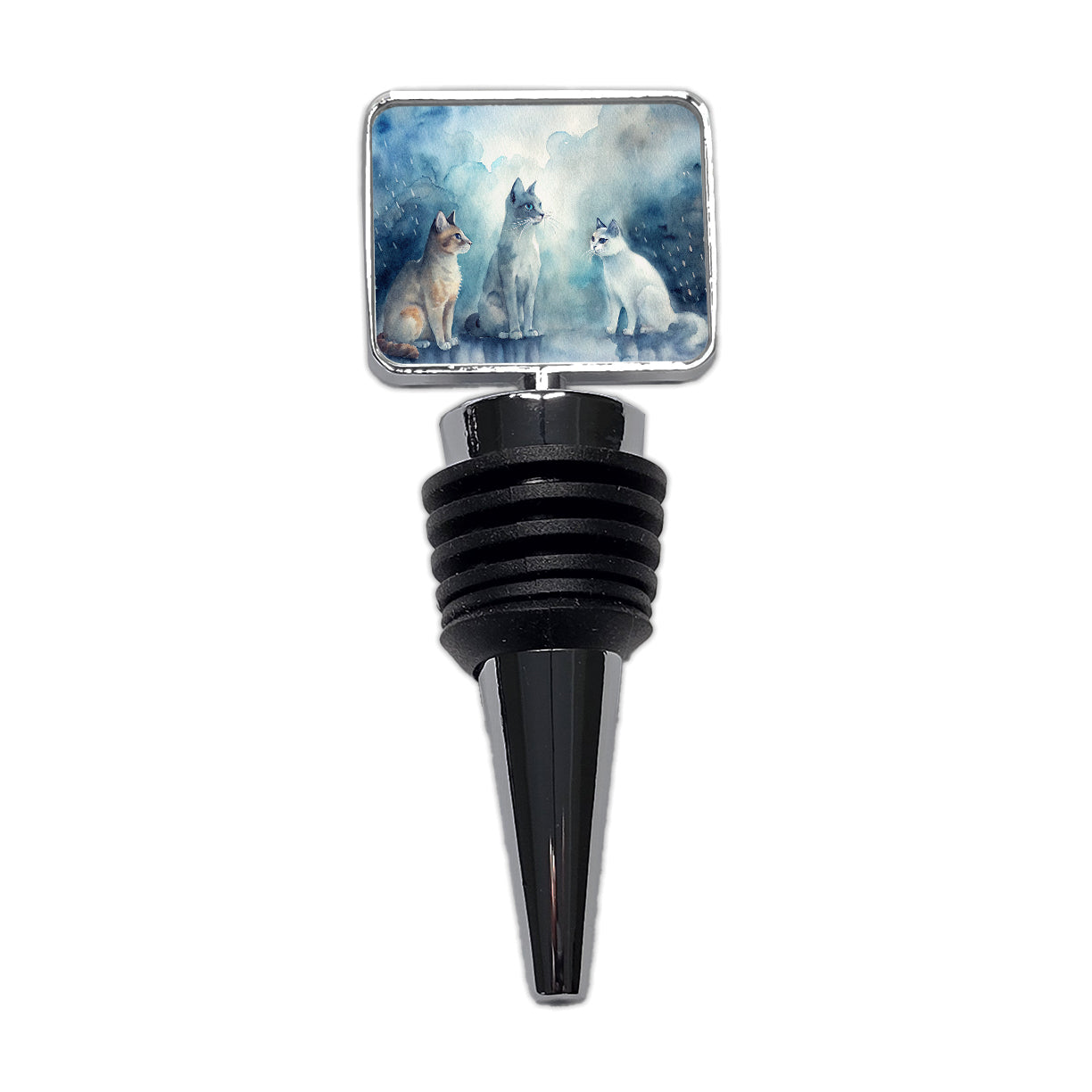 Cats In The Rain Wine Bottle Stopper