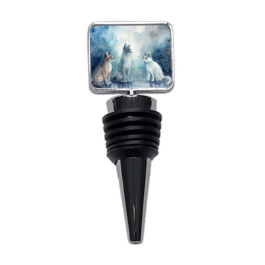 Cats In The Rain Wine Bottle Stopper