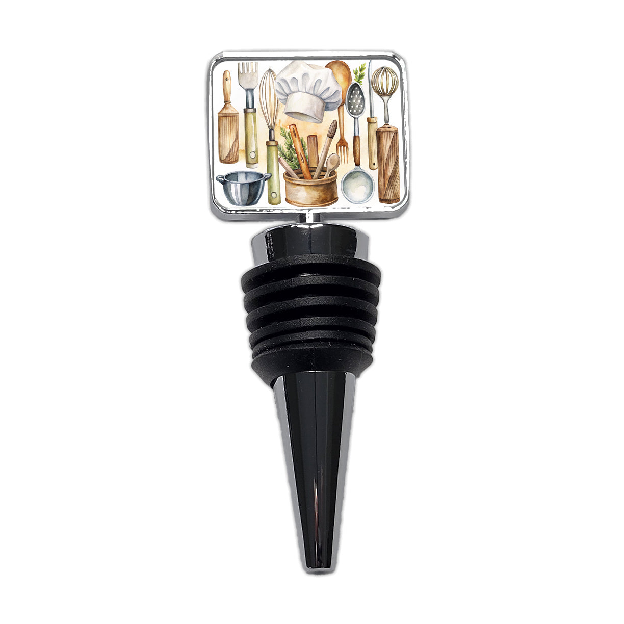 Chef's Baker's Tools Cooking Watercolor Wine Bottle Stopper
