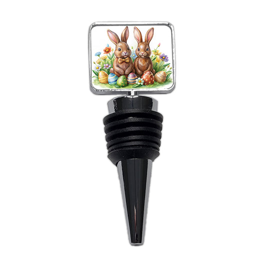 Chocolate Easter Bunnies Rabbits Cute Wine Bottle Stopper