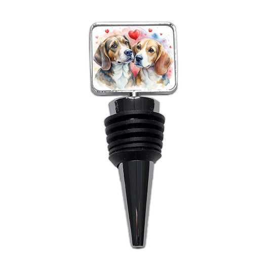 Dogs In Love Valentine's Day Beagles Wine Bottle Stopper