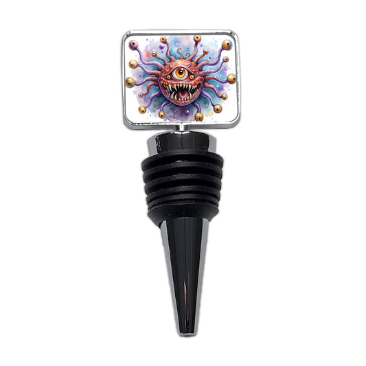 Fantasy Creature Monster Beholder Watercolor Wine Bottle Stopper