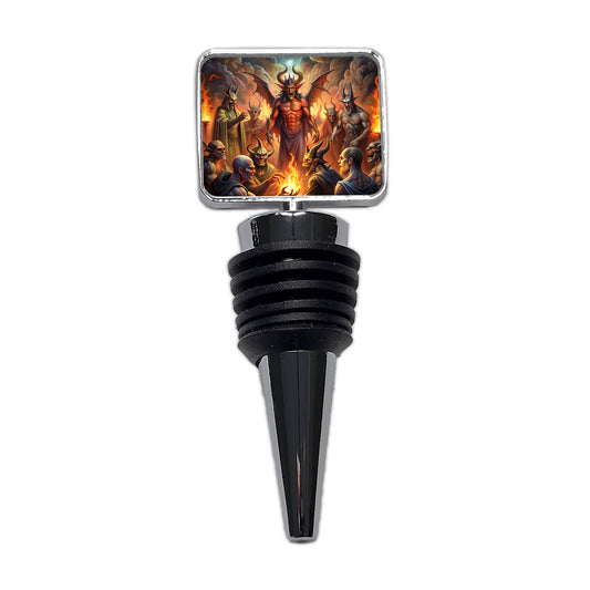 Fantasy Demon Congregation By Firelight Wine Bottle Stopper