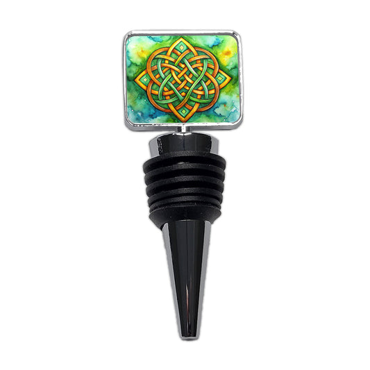 Irish Celtic Knot Watercolor Wine Bottle Stopper