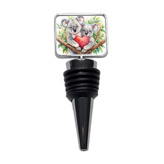Koalas In Love Heart Valentine's Day Wine Bottle Stopper